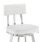 Armen Living Jinab Swivel Counter Stool in Brushed Stainless Steel with White Faux Leather 840254335301 - alternate 3